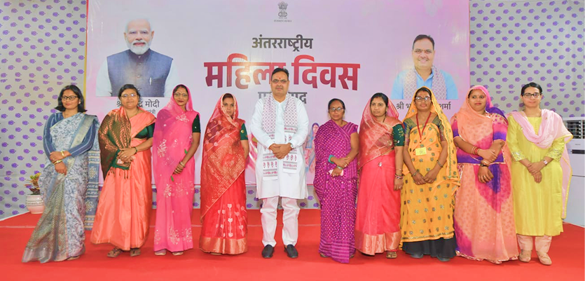 Rural women artisans of Rajasthan gathered at a Rajsakhi event